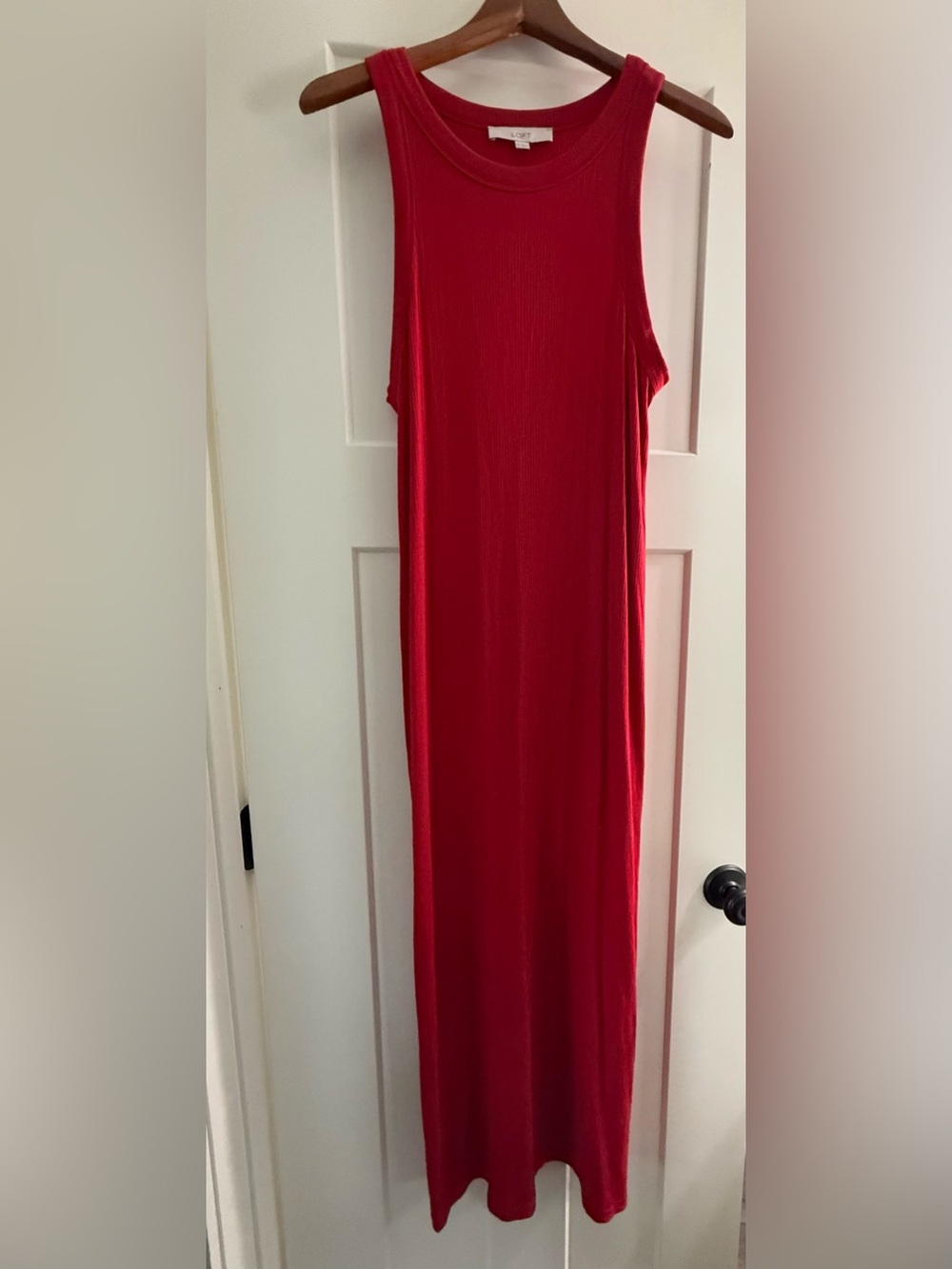 LOFT Red Sleeveless Maxi Dress